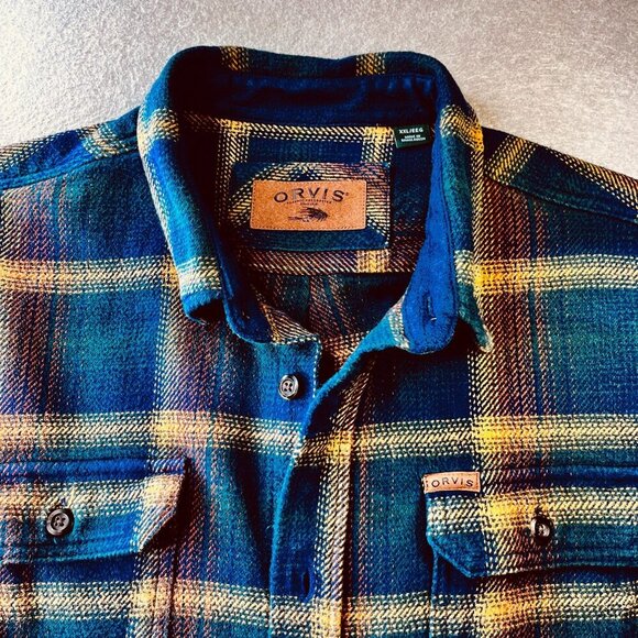 Orvis Big Bear Flannel Button Front Shirt Size XXL Heavyweight Double Brushed - Picture 6 of 13